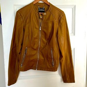 Express Faux Leather Jacket in Camel